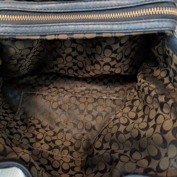 Coach Madison Carlyle Black Leather Shoulder Bag Gold Turnlock - Picture 9 of 14